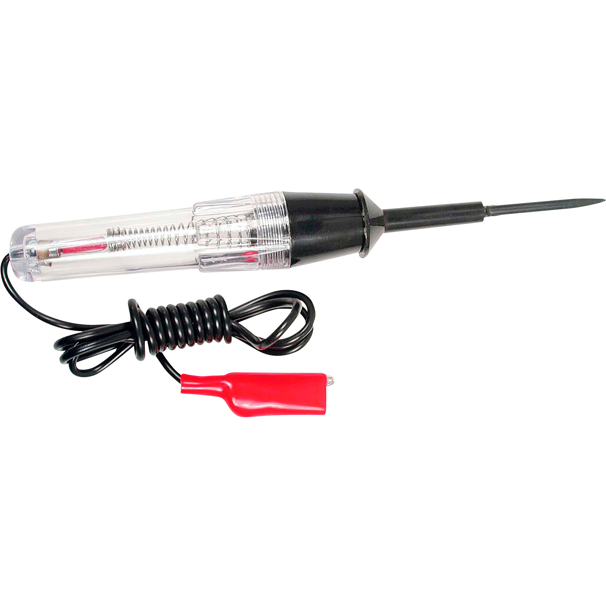 Tool Choice 6-12 Volt Circuit Tester - 48in. Lead, Insulated Clip, High-Impact Lexan